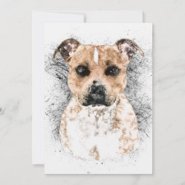 Pit Bull Terrier Sketch op 5-inch x 7-inch tapestr