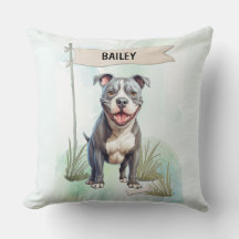 Pit Bull Terrier Waterverf Gepersonaliseerde Hond