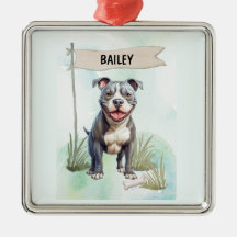 Pit Bull Terrier Waterverf Gepersonaliseerde Hond