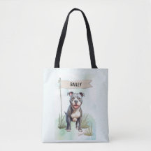Pit Bull Terrier Waterverf Gepersonaliseerde Hond