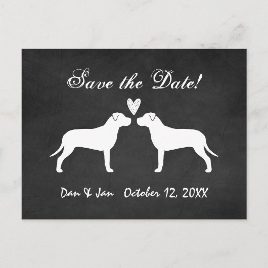 Pit Bull Terriers bruiloft Save the Date Aankondigingskaart (Voorkant)