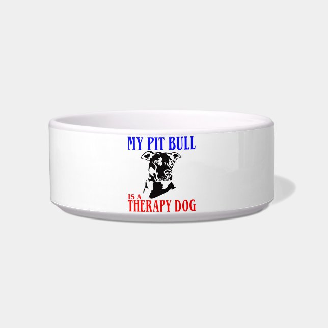 PIT BULL THERAPY DOG VOERBAKJE (Voorkant)