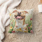 Pit Bull Throw Pillow – Watercolor Kussen (Deken)