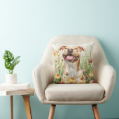 Pit Bull Throw Pillow – Watercolor Kussen (Stoel)