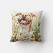 Pit Bull Throw Pillow – Watercolor Kussen (Achterkant)