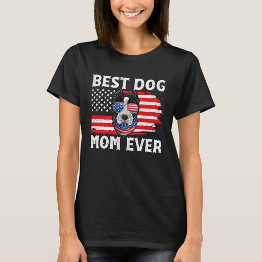 Pit bull USA Patriotic Dog US Apparel American Fla T-shirt (Voorkant)