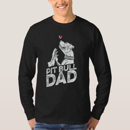 Pit Bull Vader Hondenras Pitbull Verbod T-shirt (Voorkant)