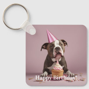 Pit Bull Verjaardag viering Sleutelhanger