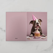 Pit Bull Verjaardagsfeest Folie Wenskaart (Buiten Laag)