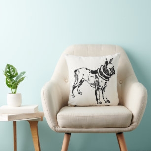 Pit Bull Vintage Art Worpkussen door Moriz Jung Kussen