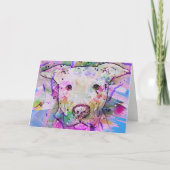 Pit Bull Waterverf Art Kaart (Voorkant)