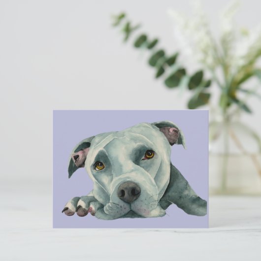 Pit bull Waterverf Briefkaart (Staand voorkant)