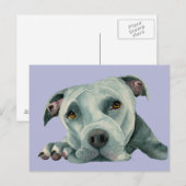 Pit bull Waterverf Briefkaart (Voorkant / Achterkant)