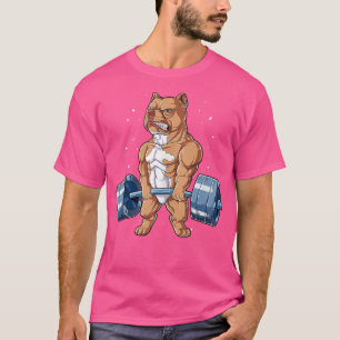Pit Bull Weightlift Funny Deadlift Mannen Fitness T-shirt