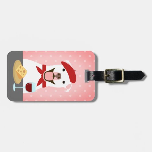 Pit Bull White Drink wijn en eetkaas Bagagelabel (Voorkant horizontaal)