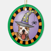 Pit Bull Witch Keramisch Ornament (Links)