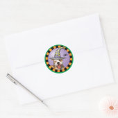 Pit Bull Witch Ronde Sticker (Envelop)