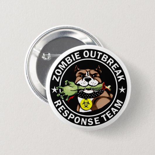 Pit Bull Zombie Outbreak Response Team Logo Ronde Button 5,7 Cm (Voorkant /achterkant)