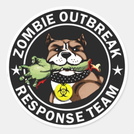 Pit Bull Zombie Uitbraak Respons Team Sticker (Voorkant)