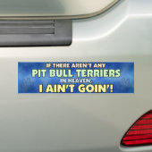 Pit Bulls in Heaven Bumpersticker (Op auto)