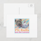 Pit Bulls is bedoeld voor briefkaart Lovers (Voorkant / Achterkant)