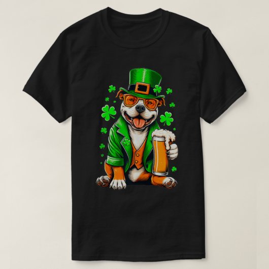Pit Bulls Kostuum Saint Paddys Dag Voor Lover Hond T-shirt (Design voorkant)