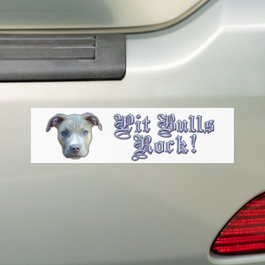 Pit Bulls Rock! Bumpersticker (Op auto)