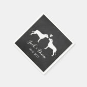 Pit Bulls Trouwpaar met aangepaste tekst Servet (Hoek)