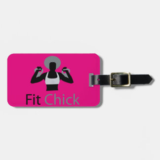Pit Chick met Afro kettlebells Bagagelabel