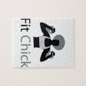 Pit Chick met Afro kettlebells Legpuzzel (Horizontaal)