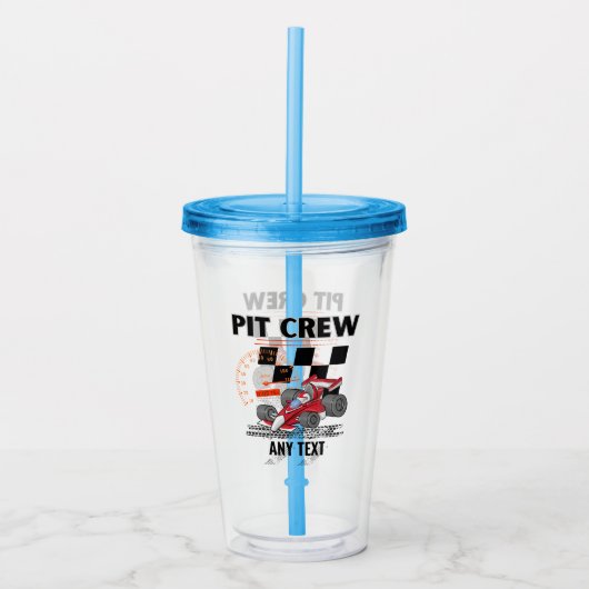 Pit Crew Birthday Party Theme Race Cars Acryl Drinkbeker (Voorkant)