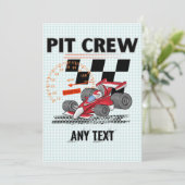 Pit Crew Birthday Party Theme Race Cars Kaart (Staand voorkant)