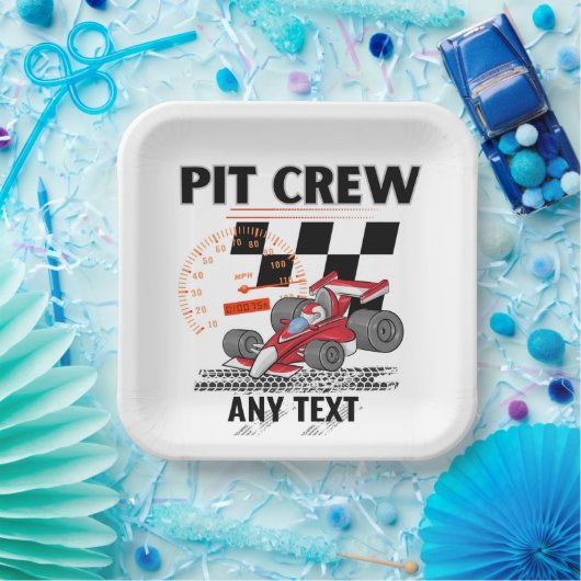 Pit Crew Birthday Party Theme Race Cars Papieren Bordje (Feest)