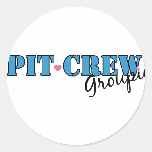 Pit Crew Group Ronde Sticker (Voorkant)