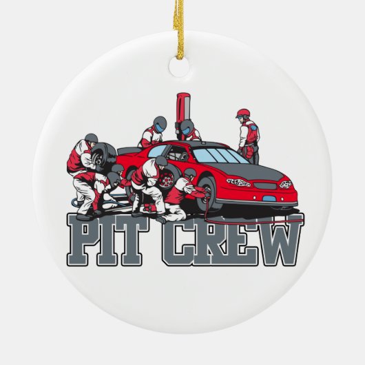 Pit Crew Keramisch Ornament (Achterkant)