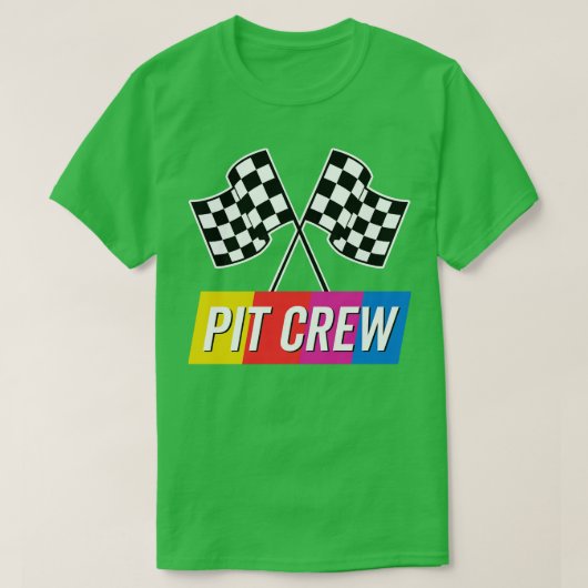 Pit Crew Kleurrijk T-shirt (Design voorkant)