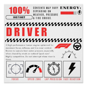 Pit Crew Kracht – 100% Coureur Perfect Poster