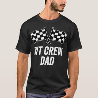Pit Crew Papa Geruite Vlag Hosting Race Auto T-shirt