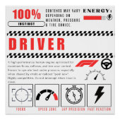 Pit Crew Power – 100% Driver Perfect Poster (Voorkant)