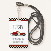Pit crew Race Auto Verjaardagsfeestje Pit Crew VIP Badge (Voorkant met draagriem)