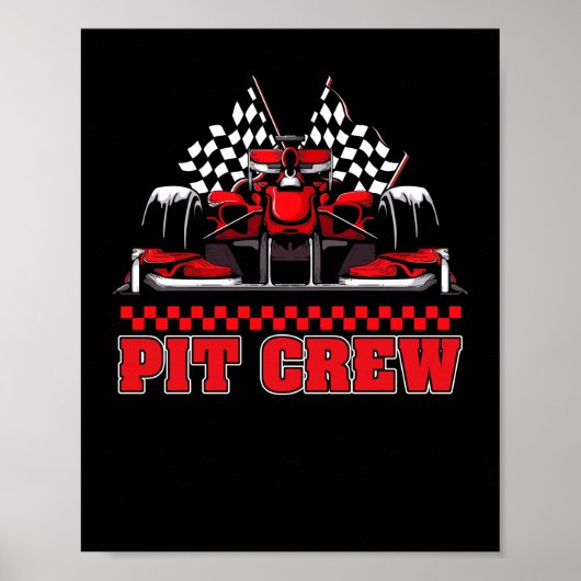 PIT CREW Race Car Poster (Voorkant)