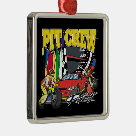 Pit Crew Racing Metalen Ornament (Rechts)