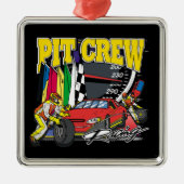 Pit Crew Racing Metalen Ornament (Voorkant)