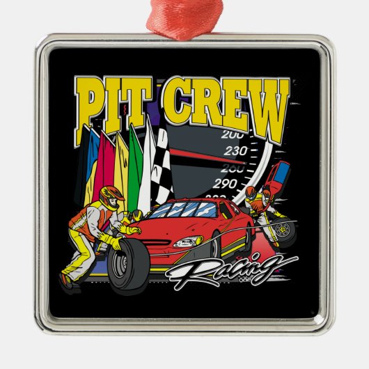 Pit Crew Racing Metalen Ornament (Voorkant)
