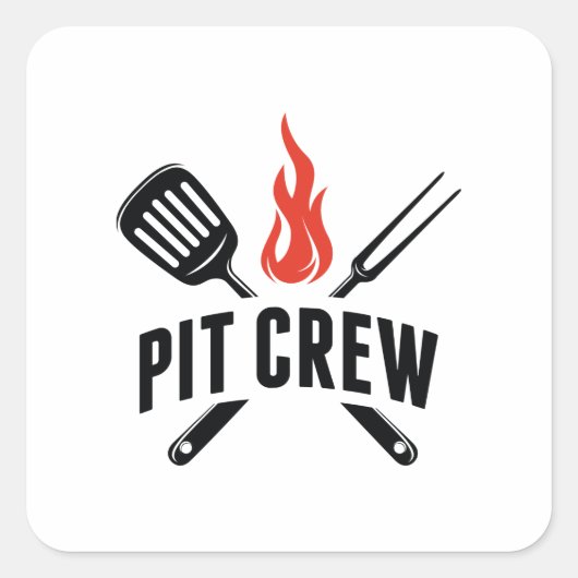 Pit Crew Vierkante Sticker (Voorkant)