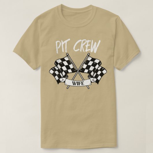 Pit Crew Wife Checkered Flag Racing Family  T-shirt (Design voorkant)