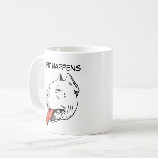Pit gebeurt Funny Pit Bull Coffee Mok (Voorkant links)
