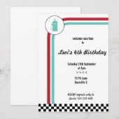 Pit Lane Racing Car Birthday Uitnodiging (Voorkant / Achterkant)