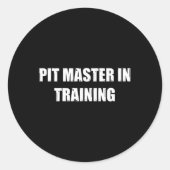 Pit Master in Training Master De kunst van BBQ Coo Ronde Sticker (Voorkant)
