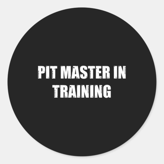 Pit Master in Training Master De kunst van BBQ Coo Ronde Sticker (Voorkant)